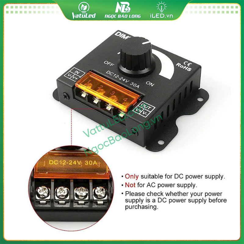 Hướng dẫn cách đấu Dimmer đèn LED 12V - 24V chi tiết và dễ hiểu 1 Mạch tăng giảm độ sáng cho đèn LED