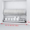 Kệ giá tủ chén bát đĩa dĩa cố định tủ bếp trên hệ dạng chữ V  2 tầng Fulco 304 (Kệ chiếc lá) 700/800/900